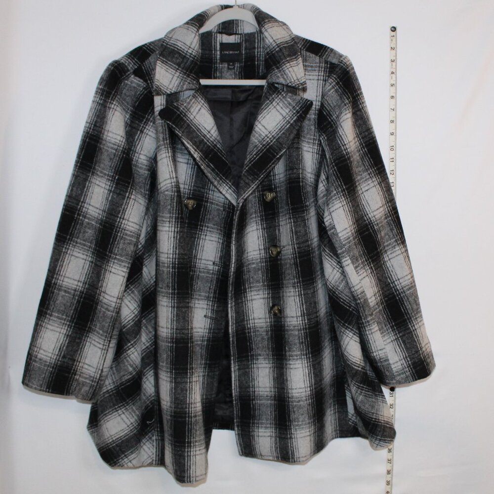 Lane Bryant‎ Double-Breasted Faux-Wool black and gray lined coat 20 - worn once